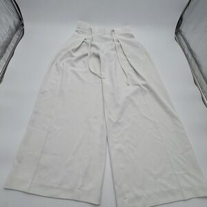 Wynne Layers Pants Womens PS White Cropped Wide Leg Pull On Elastic Waist